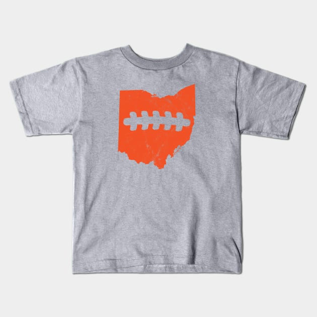 Cleveland Browns Ohio Football Fan Laces Design Kids T-Shirt by EmmaLoo